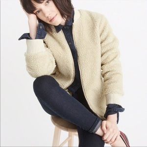 EUC Abercrombie and Fitch Sherpa teddy bomber jacket